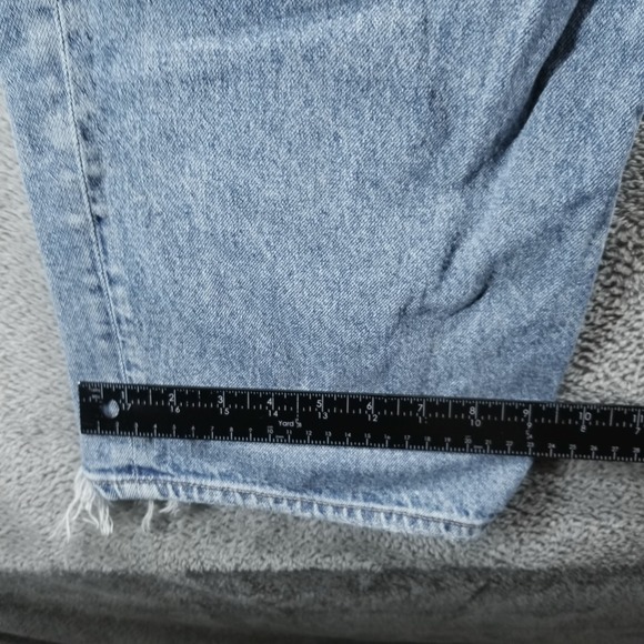 American Eagle Jeans Womens 18 Blue Highest Rise Baggy Straight Distressed - Picture 8 of 10